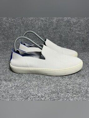 Rothy’s Slip On Sneakers Womens 8.5 White Blue Black Flats Shoes *